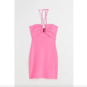 NWT! Sexy Cute Barbie Pink Bodycon Dress with Cut-out! Size Small